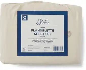 BIG W House & Home Plain Flannelette Sheet Set - Cream offer