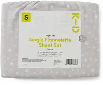 BIG W K-D Kids Print Flannelette Sheet Set - Night Sky offer
