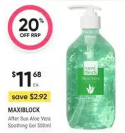 Healthy Life Maxiblock After Sun Aloe Vera Soothing Gel offer
