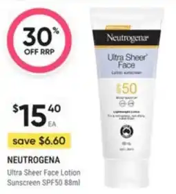 Healthy Life Neutrogena Ultra Sheer Face Lotion Sunscreen SPF50 offer