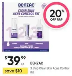 Healthy Life Benzac 3 Step Clear Skin Acne Control Kit offer