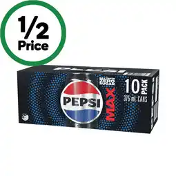 Woolworths Pepsi, Solo, Mountain Dew or Schweppes Lemonade Soft Drink Varieties 10 x 375ml offer