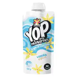 Woolworths Yoplait YOP Yoghurt with Probiotics Pouch offer