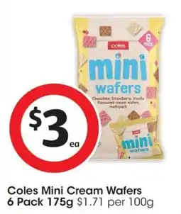 Coles Coles Mini Cream Wafers offer