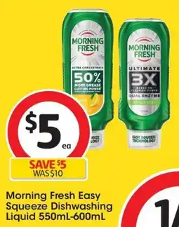 Coles Morning Fresh Easy Squeeze Dishwashing Liquid offer