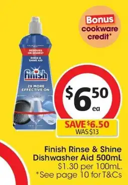 Coles Finish Rinse & Shine Dishwasher Aid offer