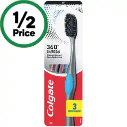 Woolworths Colgate 360 Charcoal Floss Tip Bristles Toothbrush offer