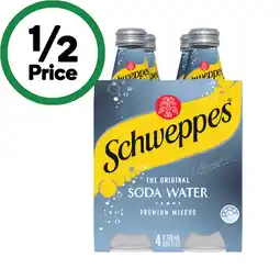 Woolworths Schweppes Mixers or Mineral Water 4 x 300ml offer