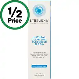 Woolworths Little Urchin SPF 50+ Natural Clear Zinc Sunscreen offer