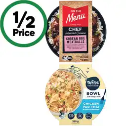 Woolworths Ruffie, Lean Cuisine or On The Menu Bowls 350g offer