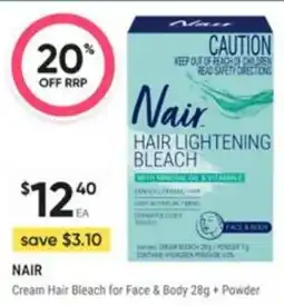 Healthy Life Nair Cream Hair Bleach for Face & Body offer