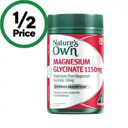 Woolworths Nature’s Own Magnesium Glycinate 1150mg Tablets offer