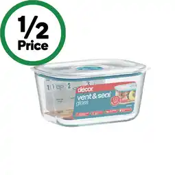 Woolworths Décor Vent & Seal Glass Oblong Container offer