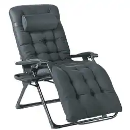 Woolworths Gardeon Sun Lounge Lounger Folding Camping Zero Gravity Chair Outdoor Furniture Black offer