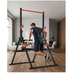 Woolworths Centra Foldable Power Tower Pull Up Dip Station Adjustable Height Home Gym offer