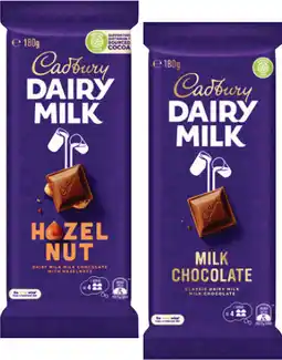 Coles Cadbury Dairy Milk Block Chocolate-190g offer