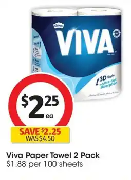 Coles Viva Paper Towel 2 Pack offer