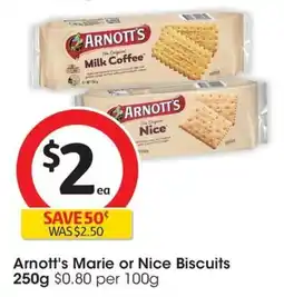 Coles Arnott's Marie or Nice Biscuits offer