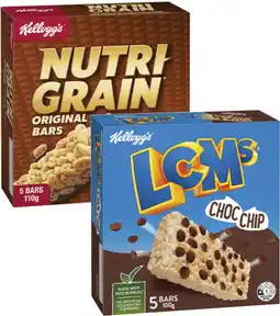 Coles Kellogg's LCMs or Nutri Grain Bars 5 Pack 100g-110g offer