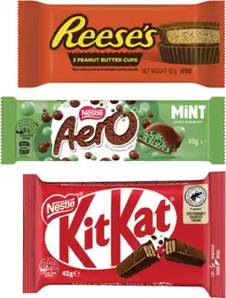 Coles Nestlé or Reese's Chocolate Bar 35g-50g offer