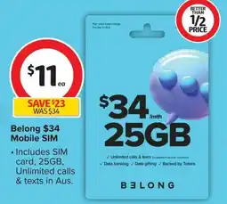 Coles Belong Mobile SIM offer