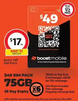 Coles Boost $49 SIM Pack offer