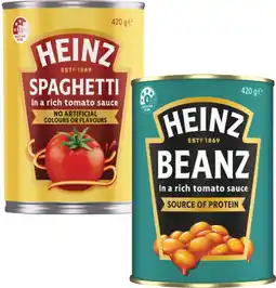 Coles Heinz Baked Beanz or Spaghetti 420g offer
