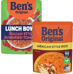 Coles Ben's Original Flavoured Rice Pouch 240g-250g or Lunch Bowl 220g offer