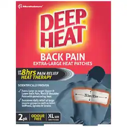 Woolworths Deep Heat Back Pain Extra Large Heat Patches offer