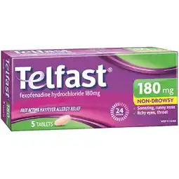 Woolworths Telfast Hayfever Allergy Relief 180mg Antihistamine Tablets offer