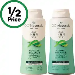 Woolworths OC Naturals Shampoo or Conditioner 725ml offer