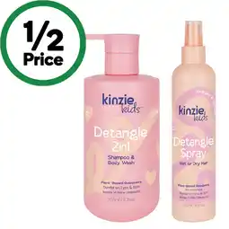 Woolworths Kinzie Kids Detangle 2 in 1 Shampoo & Body Wash 330ml or Detangle Spray 200ml offer