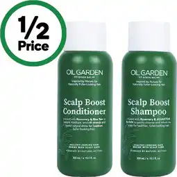 Woolworths Oil Garden Scalp Boost Shampoo or Conditioner 300ml offer