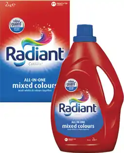 Coles Radiant Laundry Liquid 2 Litre or Powder 2kg offer