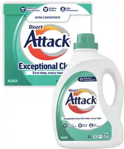 Coles Biozet Attack Regular Laundry Liquid 2 Litre or Powder 2kg offer