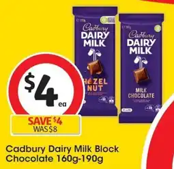 Coles Cadbury Dairy Milk Block Chocolate offer