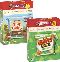 Coles Arnott's Tiny Teddy, Bluey or Shapes Crackers 7 Pack-8 Pack 168g-200g offer
