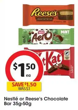 Coles Nestlé or Reese's Chocolate Bar offer