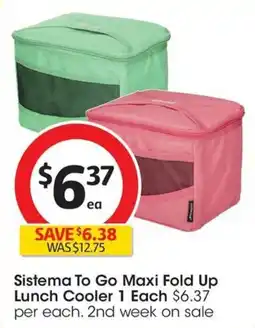 Coles Sistema To Go Maxi Fold Up Lunch Cooler offer