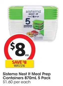Coles Sistema Nest It Meal Prep Containers offer