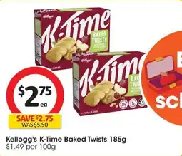 Coles Kellogg's K-Time Baked Twists offer