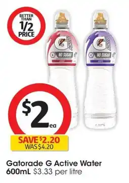 Coles Gatorade G Active Water offer
