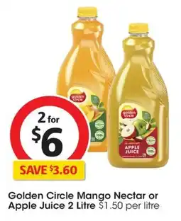 Coles Golden Circle Mango Nectar or Apple Juice offer