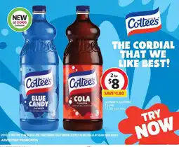 Coles Cottees Cordial offer