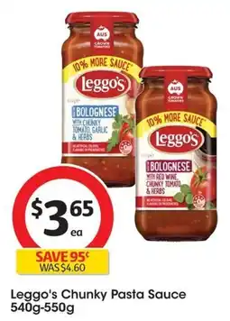 Coles Leggo's Chunky Pasta Sauce offer