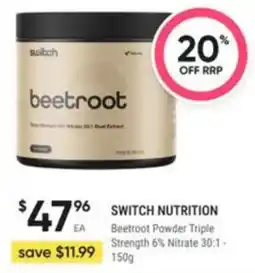 Healthy Life Switch Nutrition Beetroot Powder Triple Strength 6% Nitrate 30:1 offer
