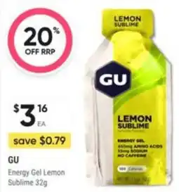 Healthy Life GU Energy Gel Lemon Sublime offer