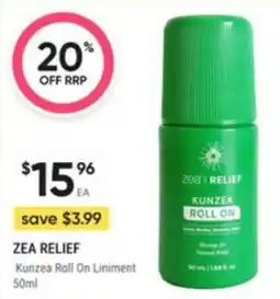 Healthy Life Zea Relief Kunzea Roll On Liniment offer