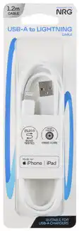Coles NRG USB-A to Lightning White Cable 1.2 Meters 1 Each offer