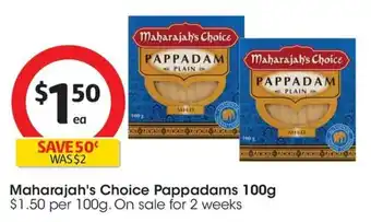 Coles Maharajah's Choice Pappadams offer
